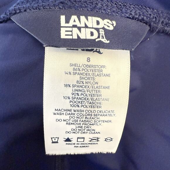 Lands End Athletic Skort Womens SIZE 8 Pickleball Tennis Navy Blue Classic Prepp - Picture 7 of 9